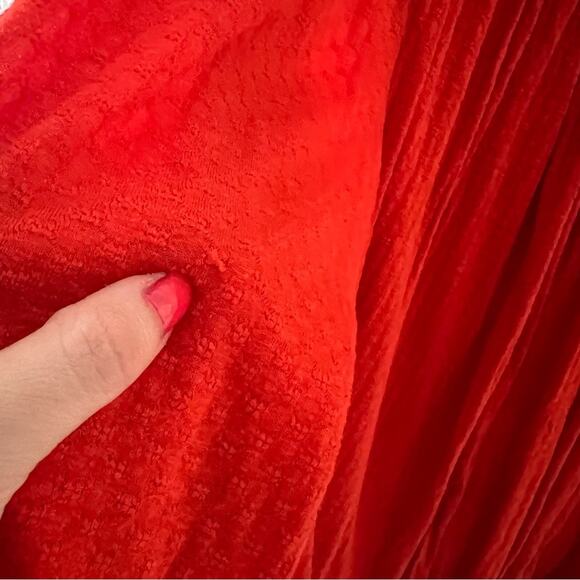 Free People Begonia Red Embroidered Blouse - Picture 6 of 11